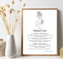 Ohitsperfect Zodiac Necklace And Posy Gift Box - Aquarius Bloom Bar