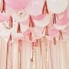 Ohitsperfect Blush White & Rose Gold Ceiling Balloons With Tassels Bridal Shower & Hens