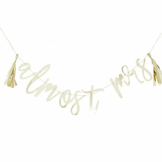 Ohitsperfect Gold Almost Mrs Scripted Hen Party Banner 4 Ohitsperfect Gold Almost Mrs Scripted Hen Party Banner