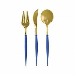 Ohitsperfect Bridal Shower & Hens Bella Cutlery Set - Blue & Gold