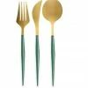 Ohitsperfect Bella Cutlery Set - Emerald & Gold
