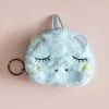 Ohitsperfect Kids Birthday Plush Unicorn Coin Purse Keyring - Powder Blue