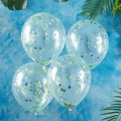 Ohitsperfect Blue And Green Confetti Balloons