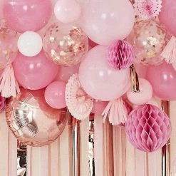 Ohitsperfect Blush And Peach Balloon And Fan Garland Party Backdrop