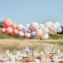 Ohitsperfect Blush, Nude & Blue Party Balloon Arch Kit