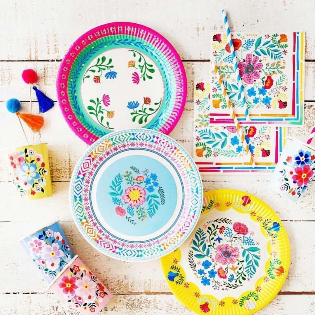 Ohitsperfect Bridal Shower & Hens Boho Floral Colourful Plates 3 Ohitsperfect Bridal Shower & Hens Boho Floral Colourful Plates