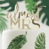 Ohitsperfect Almost Mrs Hen Party Gold Acrylic Cake Topper