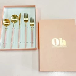 Ohitsperfect Pink And Gold 5 Piece Cutlery Set Bridal Shower & Hens