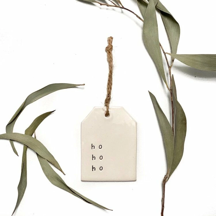 Ohitsperfect Ceramic Christmas Tag Ornament 'ho Ho Ho' 3 Ohitsperfect Ceramic Christmas Tag Ornament 'ho Ho Ho'