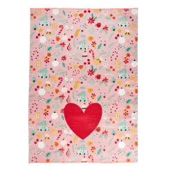 Ohitsperfect Cotton Tea Towel With All Over Christmas Print - Neon Piping