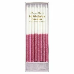 Ohitsperfect Dark Pink Glitter Dipped Candles Baby Shower