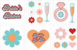 Ohitsperfect Bridal Shower & Hens Bride's Babes Removable Decal Set 20pk