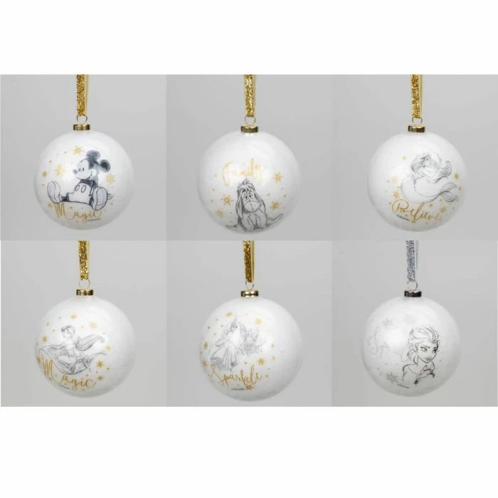 Ohitsperfect Disney Collectable White Glitter Baubles - Set Of 15 Christmas 5 Ohitsperfect Disney Collectable White Glitter Baubles - Set Of 15 Christmas