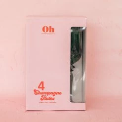 Ohitsperfect Bridal Shower & Hens Champagne Flute Set Of 4 - Lucky Emerald