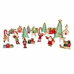 Ohitsperfect Festive Village Wooden Advent Calendar Christmas