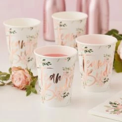 Ohitsperfect Floral Team Bride Hens Party Paper Cups