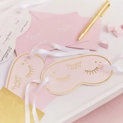 Ohitsperfect Stationery Gold Foiled Eye Mask Shaped Pamper Party Invitations