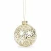 Christmas Gold Star Filled Glass Bauble