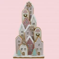 Christmas Gingerbread Village LED Pink