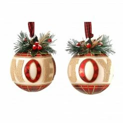 Ohitsperfect Glass Noel Joy Ball Glass Ornament Assorted