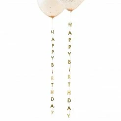 Ohitsperfect Gold Happy Birthday Balloon Tails