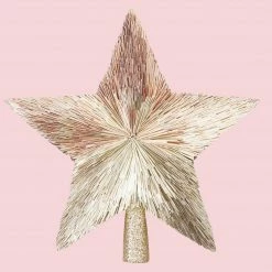 Ohitsperfect Gold Star Tinsel Tree Topper Christmas