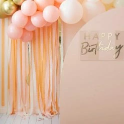 Ohitsperfect Gold And Peach Streamer Party Backdrop Baby Shower