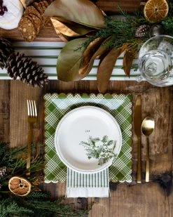 Ohitsperfect Green Vignette Christmas Plate Set 8pk