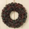 Ohitsperfect Green And Red Tinsel Pom Pom Wreath Christmas