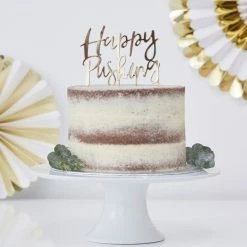 Ohitsperfect Happy Pushing Baby Shower Cake Topper