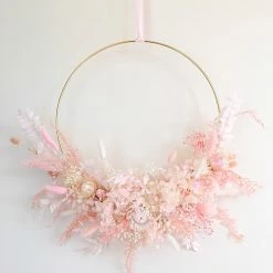 Ohitsperfect Blush Dried & Preserved Floral Wreath-Large