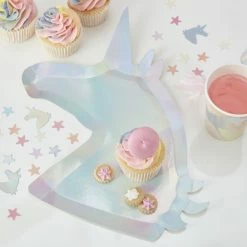 Ohitsperfect Kids Birthday Iridescent Unicorn Plates