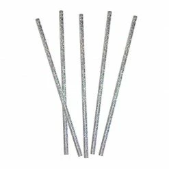 Ohitsperfect Silver Iridescent Paper Straws Kids Birthday