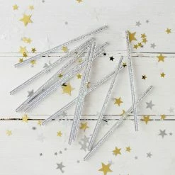 Ohitsperfect Silver Iridescent Paper Straws Kids Birthday