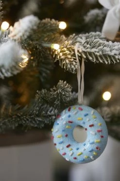 Ohitsperfect Light Blue Doughnut Hanging Ornament Christmas