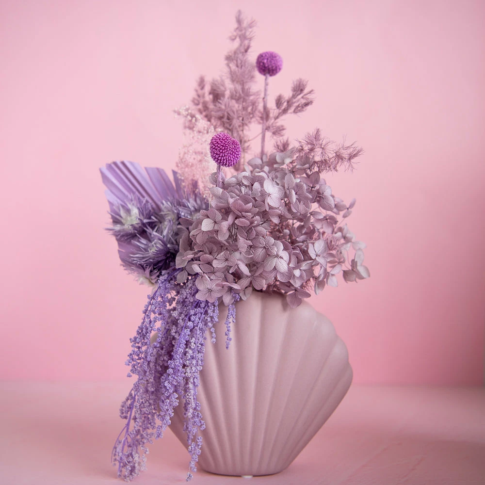 Ohitsperfect Shell Vase Arrangement Lilac 3 Ohitsperfect Shell Vase Arrangement Lilac