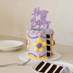 Ohitsperfect Lilac Layered Happy Birthday Cake Topper Kids Birthday