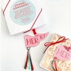 Ohitsperfect Merry Party Pennant Enamel Ornament