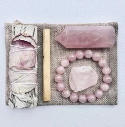 Ohitsperfect Luxe Rose Quartz Crystal Smudge Kit