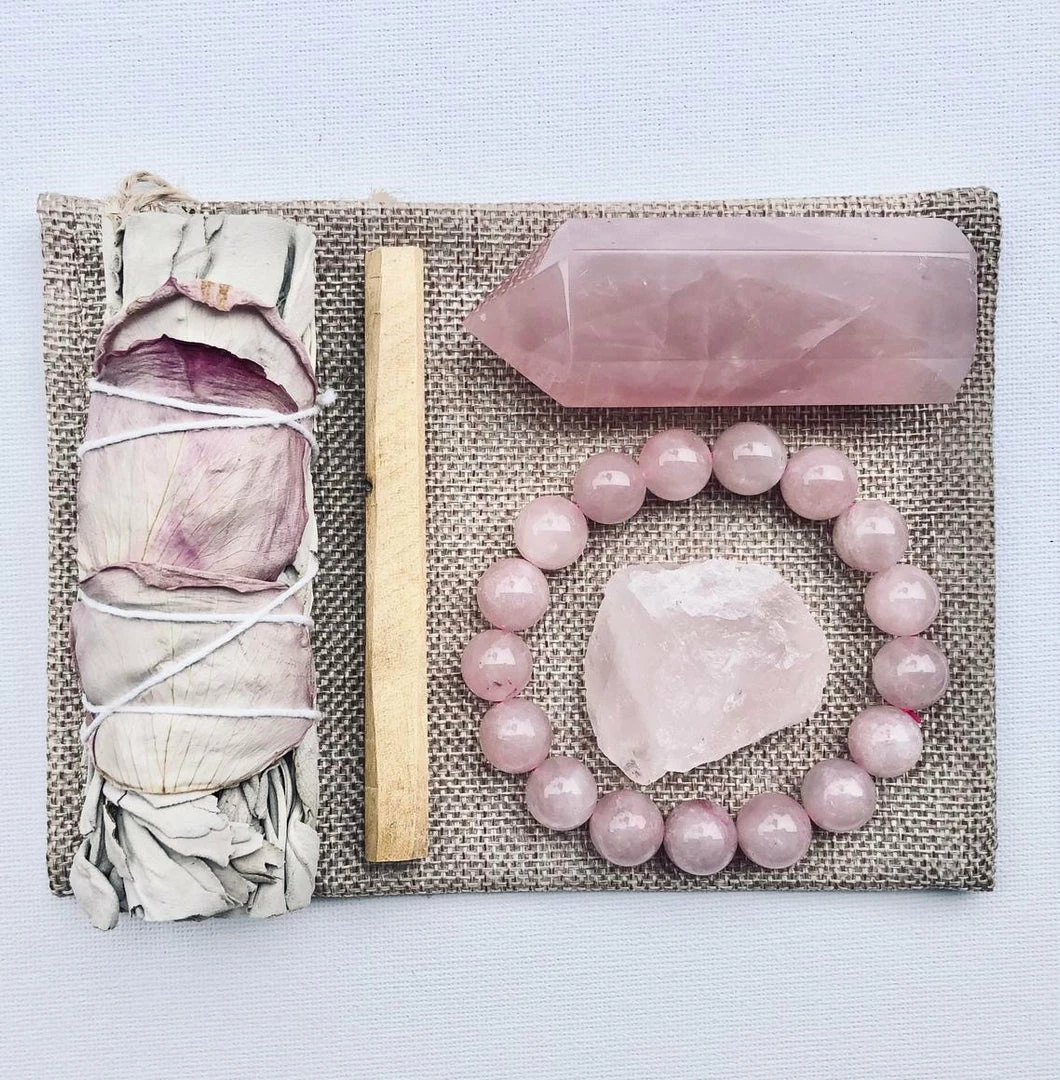 Ohitsperfect Luxe Rose Quartz Crystal Smudge Kit 3 Ohitsperfect Luxe Rose Quartz Crystal Smudge Kit