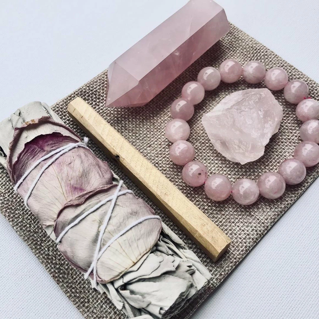 Ohitsperfect Luxe Rose Quartz Crystal Smudge Kit 4 Ohitsperfect Luxe Rose Quartz Crystal Smudge Kit