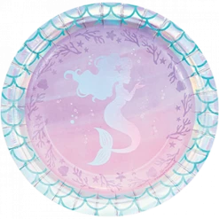 Ohitsperfect Mermaid Shine Iridescent Paper Plates Kids Birthday