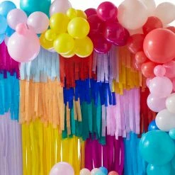 Ohitsperfect Balloon And Streamer Brights Rainbow Party Backdrop Balloons