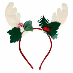 Ohitsperfect Christmas Reindeer Headband With Holly