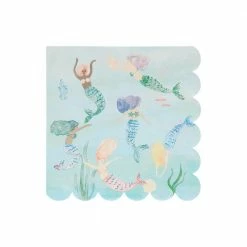 Ohitsperfect Kids Birthday Mermaids Swimming Napkins