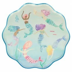 Ohitsperfect Mermaids Swimming Plates Paper Plates