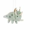 Christmas Mint Wool Triceratops Hanging Ornament 2 Christmas Mint Wool Triceratops Hanging Ornament