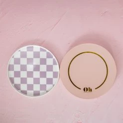 Ohitsperfect Porcelain Plate - Lilac Checkered (Factory Seconds) Porcelain Plates