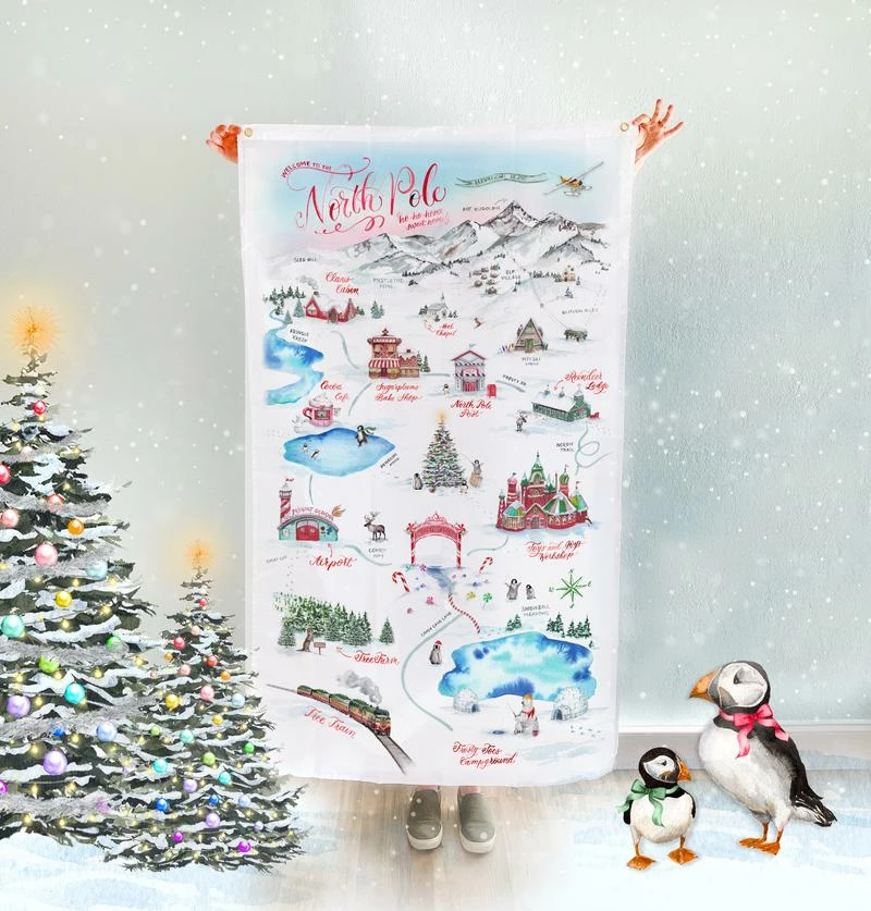 Christmas North Pole Extra-Large Wall Hanging Flag 4 Christmas North Pole Extra-Large Wall Hanging Flag
