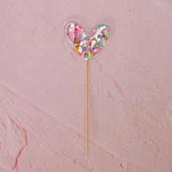 Ohitsperfect Confetti Heart Cake Topper